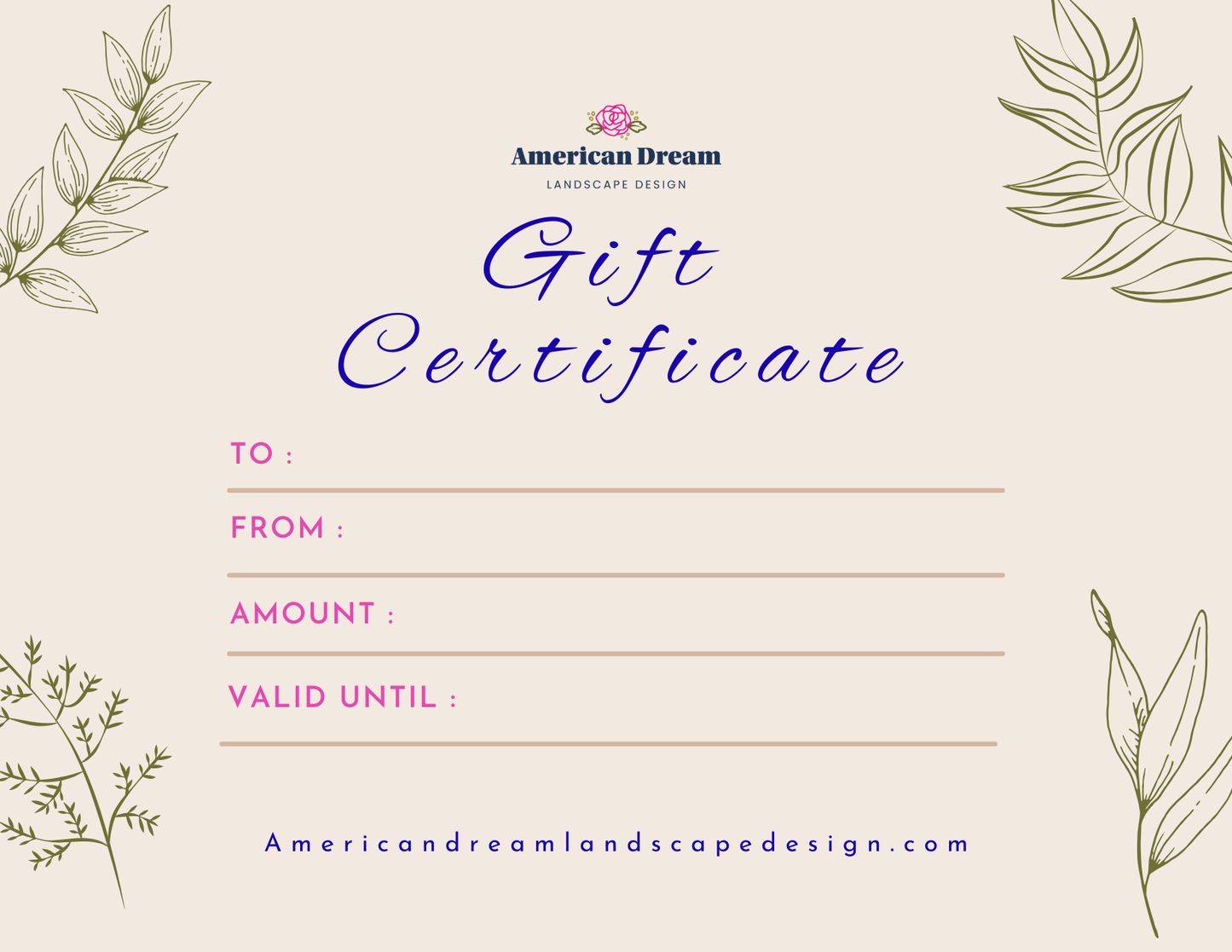 American Dream Certificate