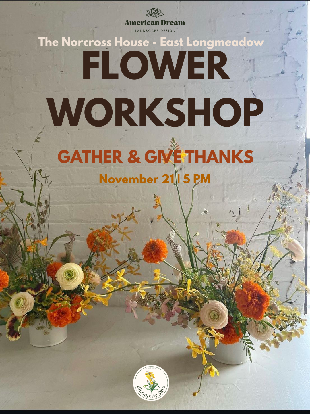 November 21 Floral Arrangement | Fall Workshop Series